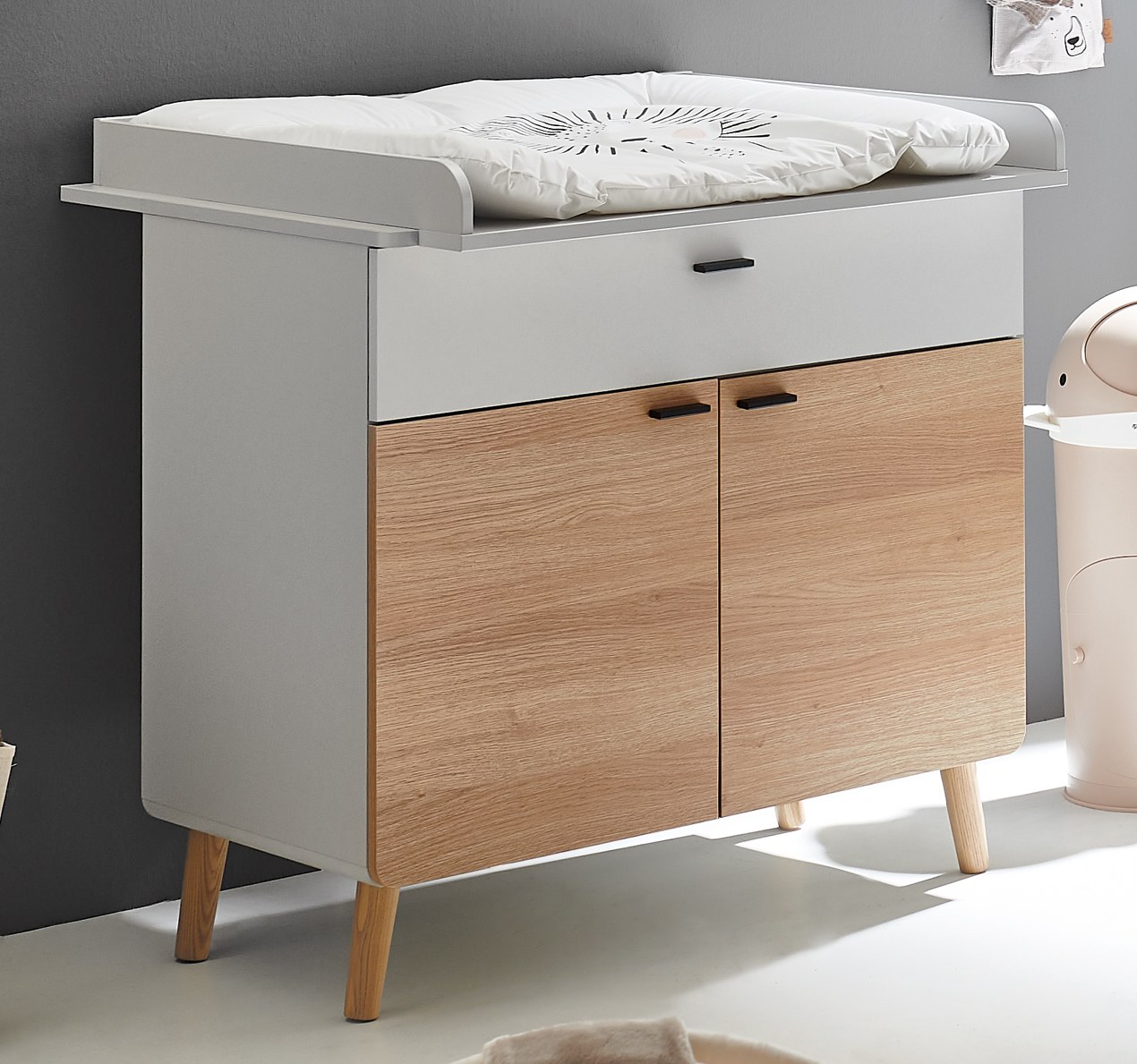 Arthur Berndt LOVIS 3-piece nursery set with 2-door wardrobe and narrow changing dresser