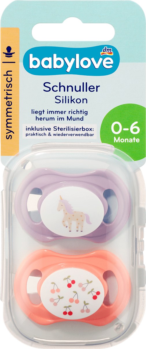 babylove (dm) babylove Schnuller Silikon symmetrisch, Gr. 1, 0-6 Monate, 2 St