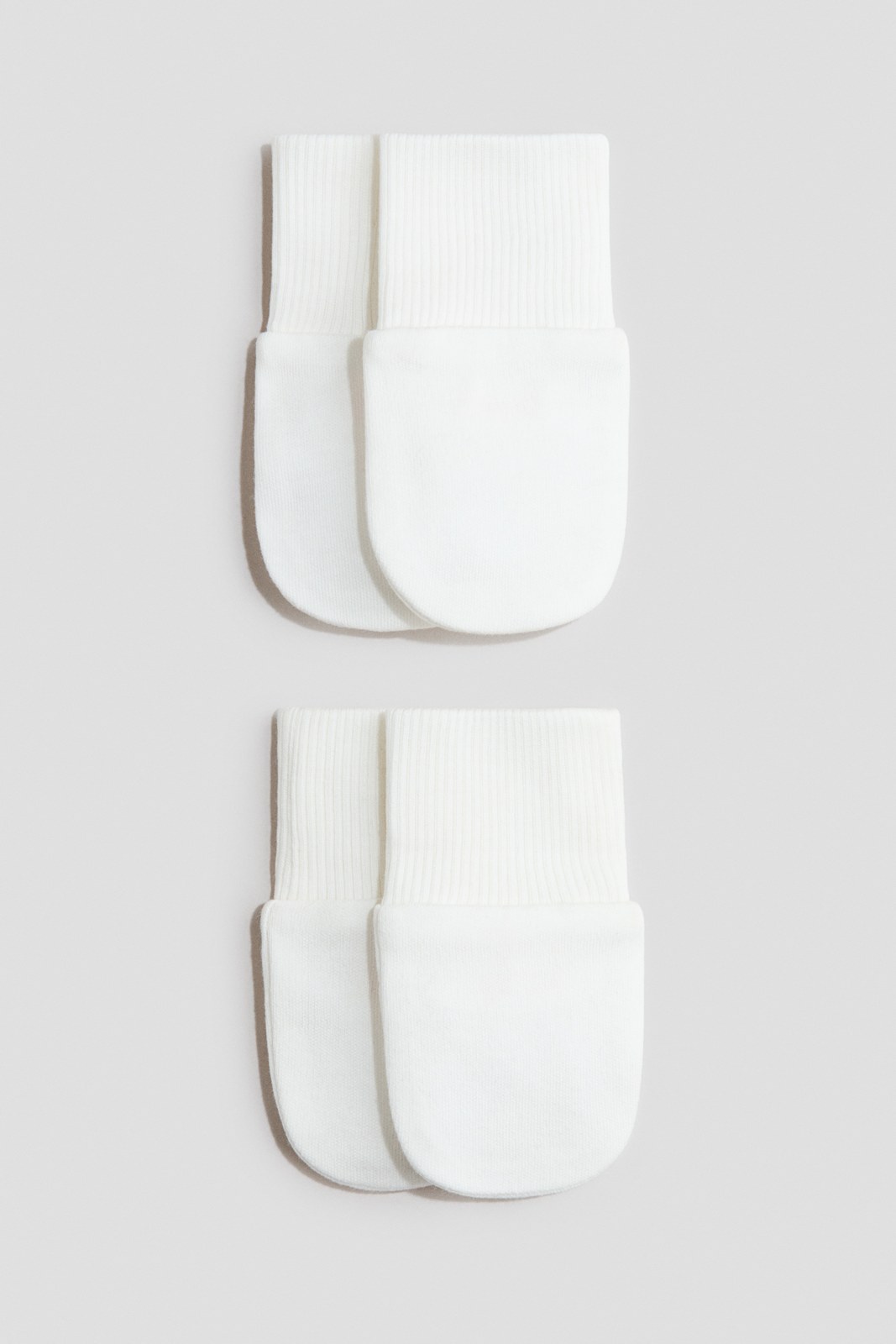 H&M cotton jersey scratch mittens, 2 pairs