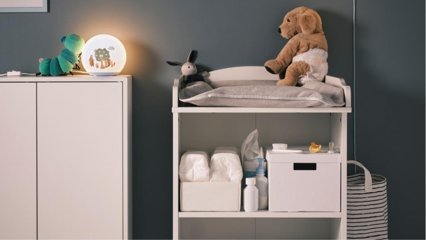 IKEA SMÅGÖRA cot, changing table and wardrobe