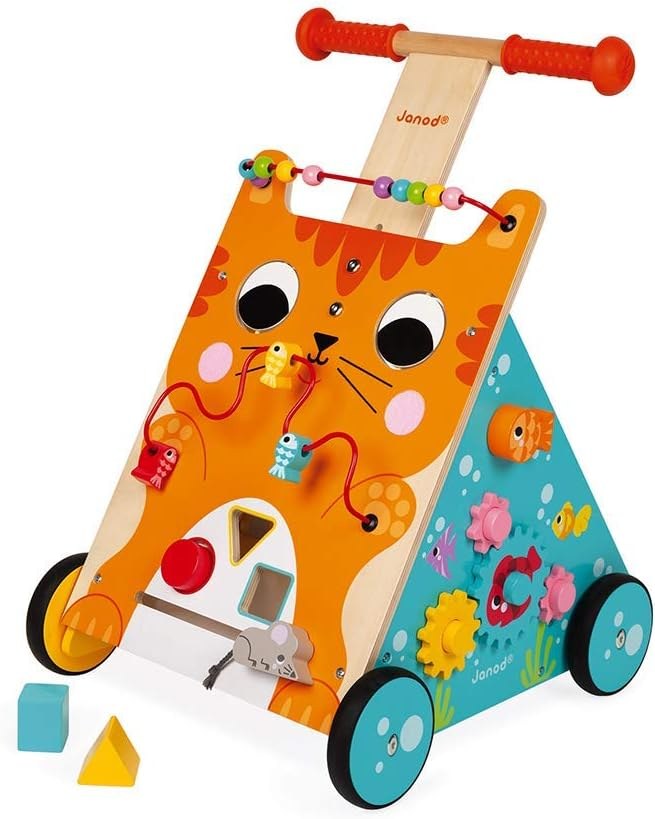 Janod wooden activity walker, cat