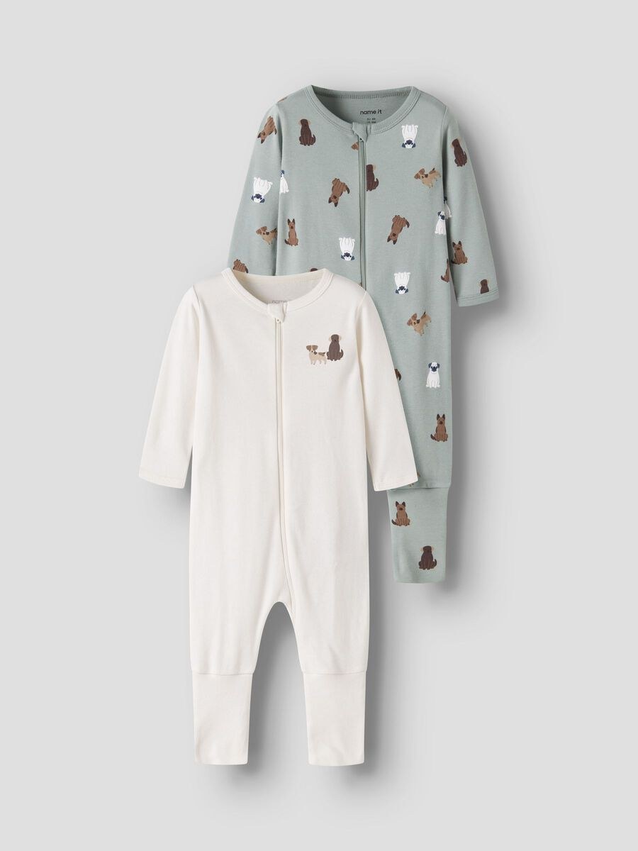 NAME IT zip sleepsuits, animal print, 2-pack