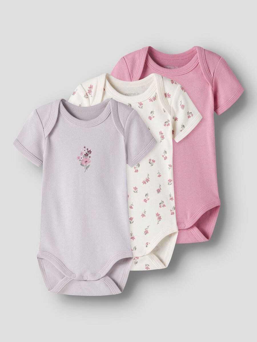 NAME IT short-sleeve bodysuits, floral, 3-pack