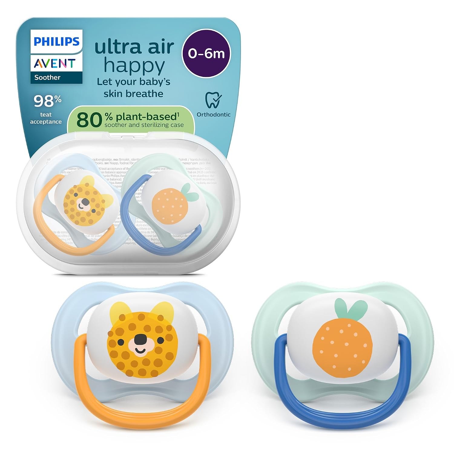 Philips Avent ultra air Schnuller 0–6 Monate, 2er-Pack, SCF080/23