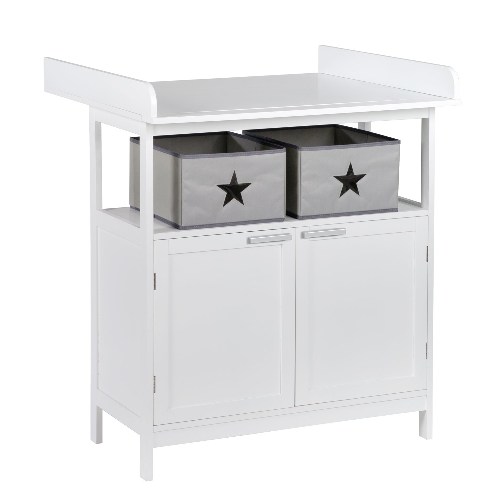 roba Wickelkommode 'Hamburg' with changing top, 2 doors, 2 boxes, wall fixing, white